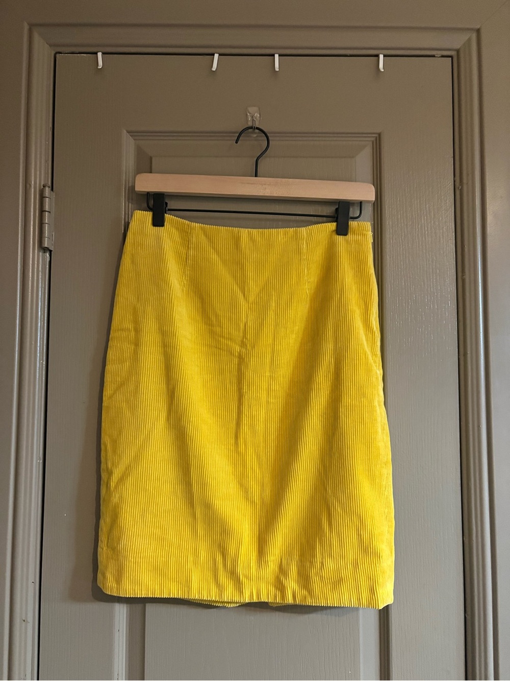 Maeve Bright Yellow Corduroy Pencil Skirt